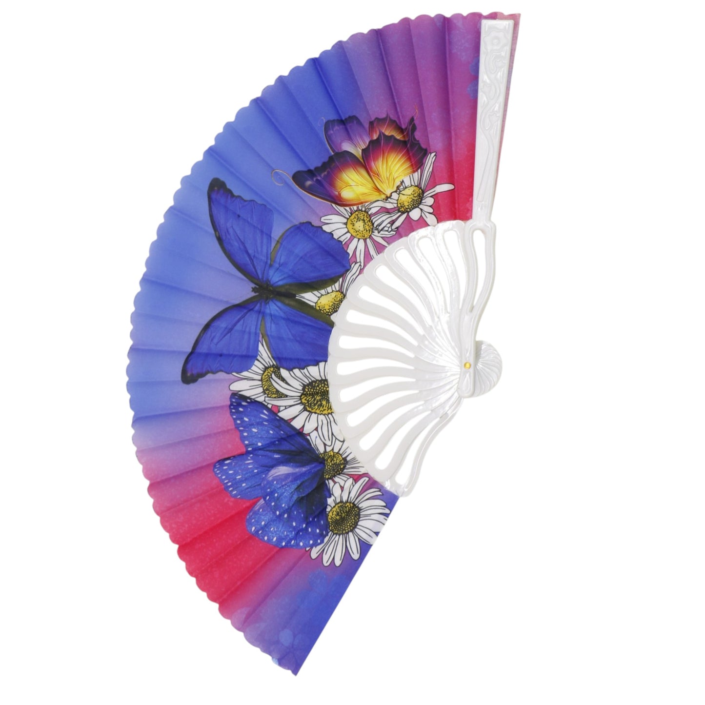 Butterfly Daisy Ombre Folding Hand Fan FN0373. (12PC)