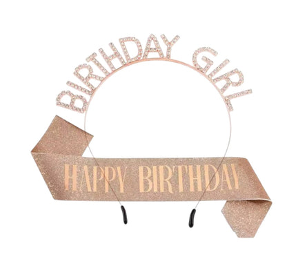 Happy Birthday Sash With Birthday Girl Tiara For Women HP5218-1 (3PC)