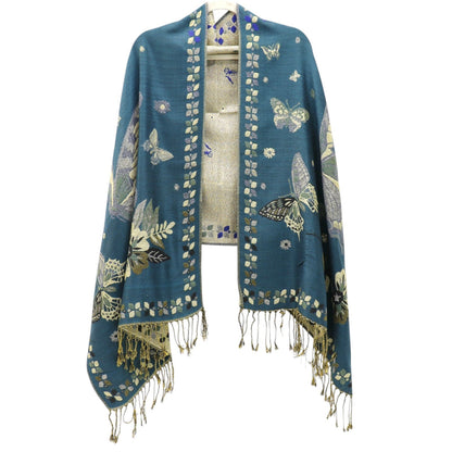 Metallic Pashmina Butterfly SCF4815-12. (12PC)