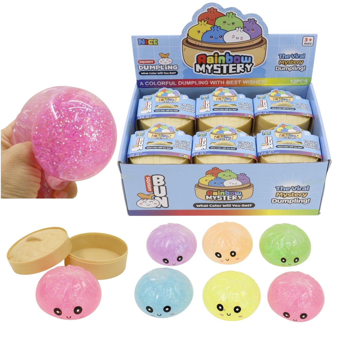 Glitter Bun Squishy Dumpling JT6527-8. (12PC)