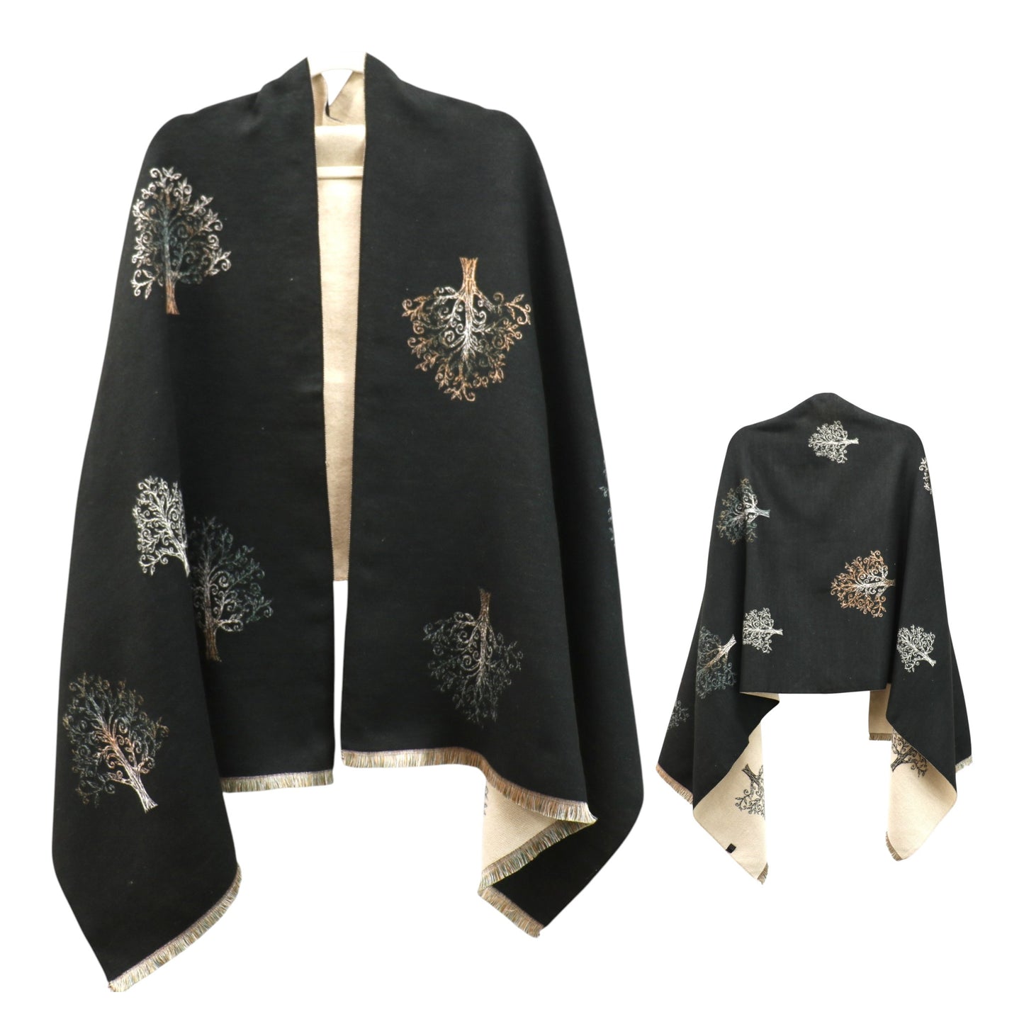 Cashmere Feel Winter Reversible Lucky Tree patten  Scarves SCF1230-34 (12PC)