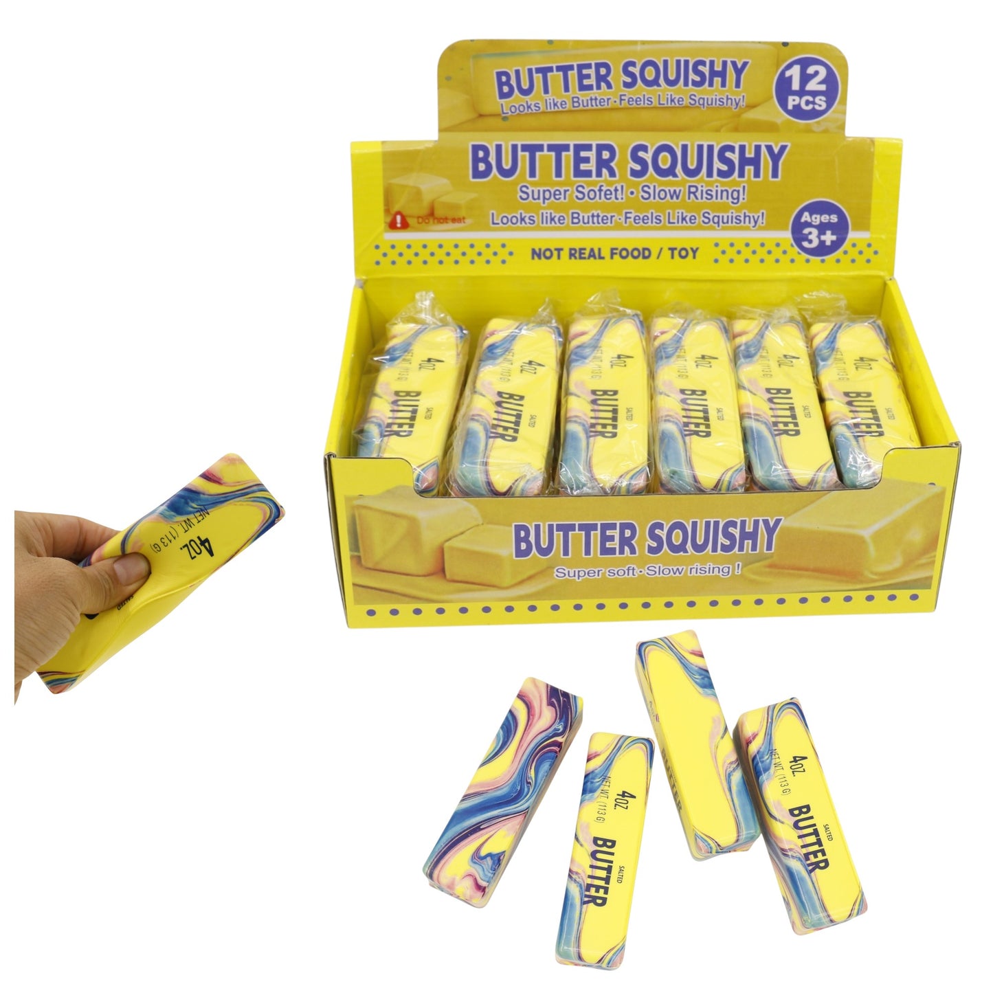 Marbled Salted Squishy Butter Toy JT66603-12 (12PC)