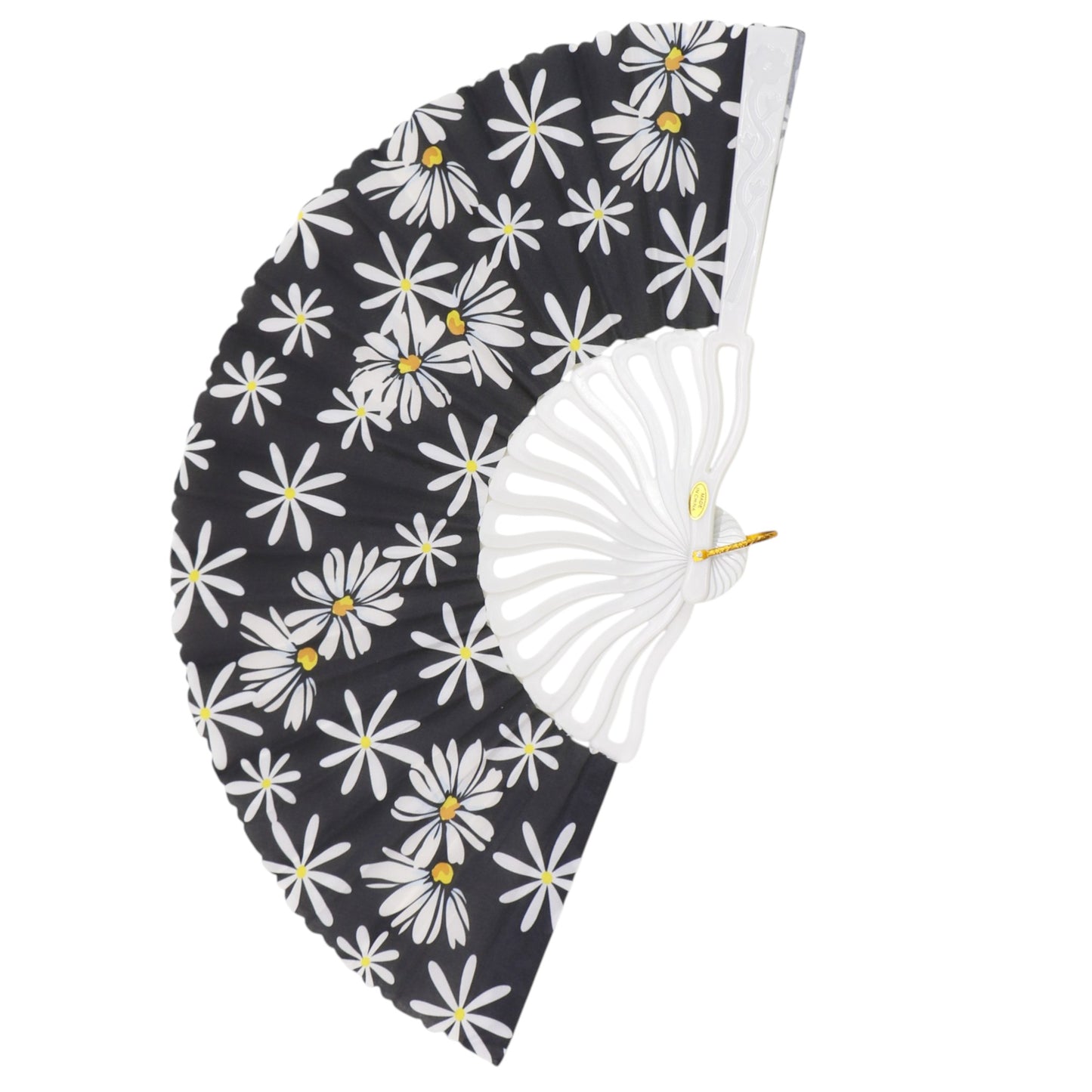 Flower Garden White Base Folding Hand Fan FN0458 (12PC)