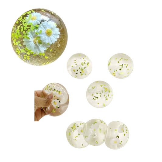 Clear Ball Daisy Squishy Toy JT6407-5 (12PC)