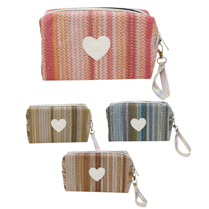 Heart IOU Printing Makeup Pouch JB51217-37. (12PC)