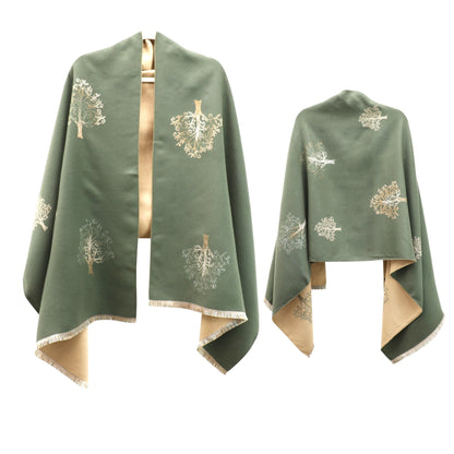 Cashmere Feel Winter Reversible Lucky Tree patten  Scarves SCF1230-34 (12PC)