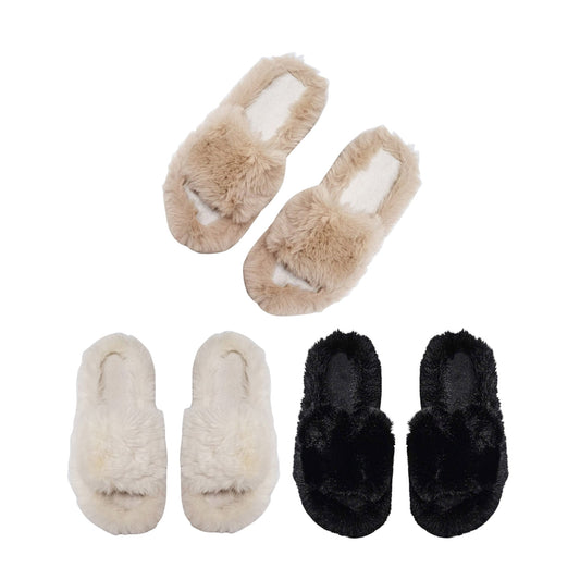 Pom Pom Fluffy Slide Slippers SS3429-57. (12PC)