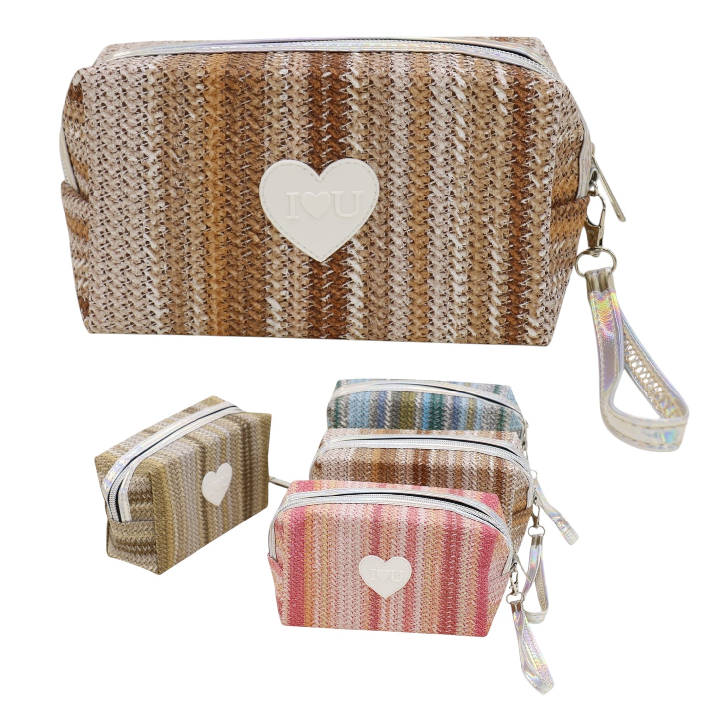 Heart IOU Printing Makeup Pouch JB51217-37. (12PC)