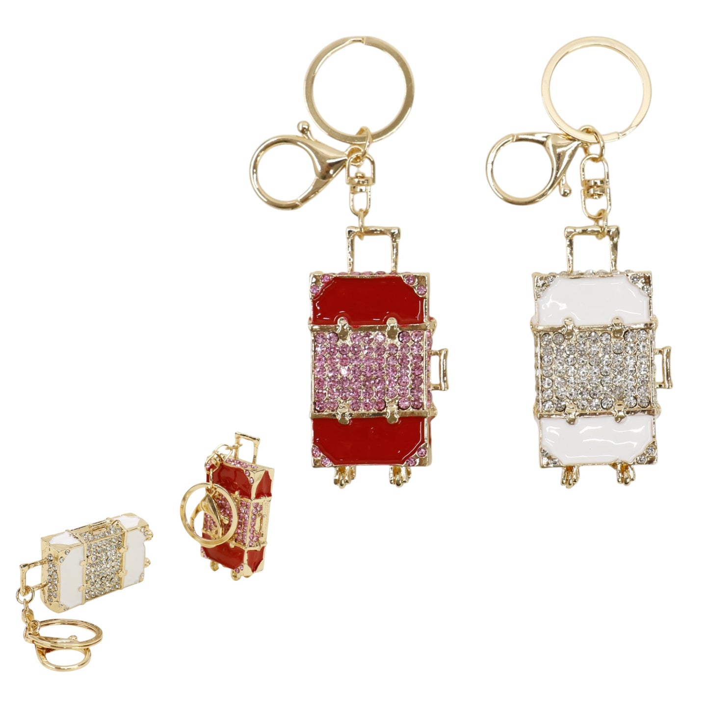 Cute Suitcase-Shaped Rhinestone Keychain and Bag Charm JK6303-22 (12)