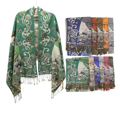Metallic Pashmina Frida Kahlo SCF4814-1. (12pc)