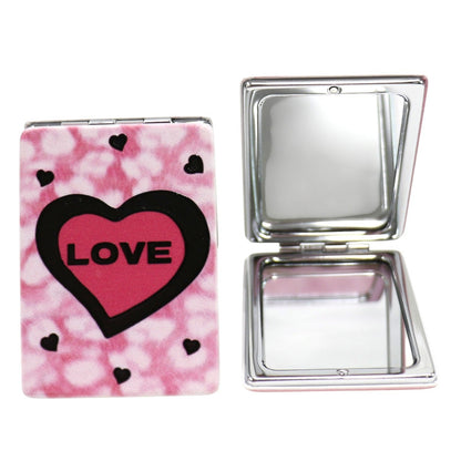 Love Hearts Matte Rectangular Compact Mirror JM5921-7 (12PC)
