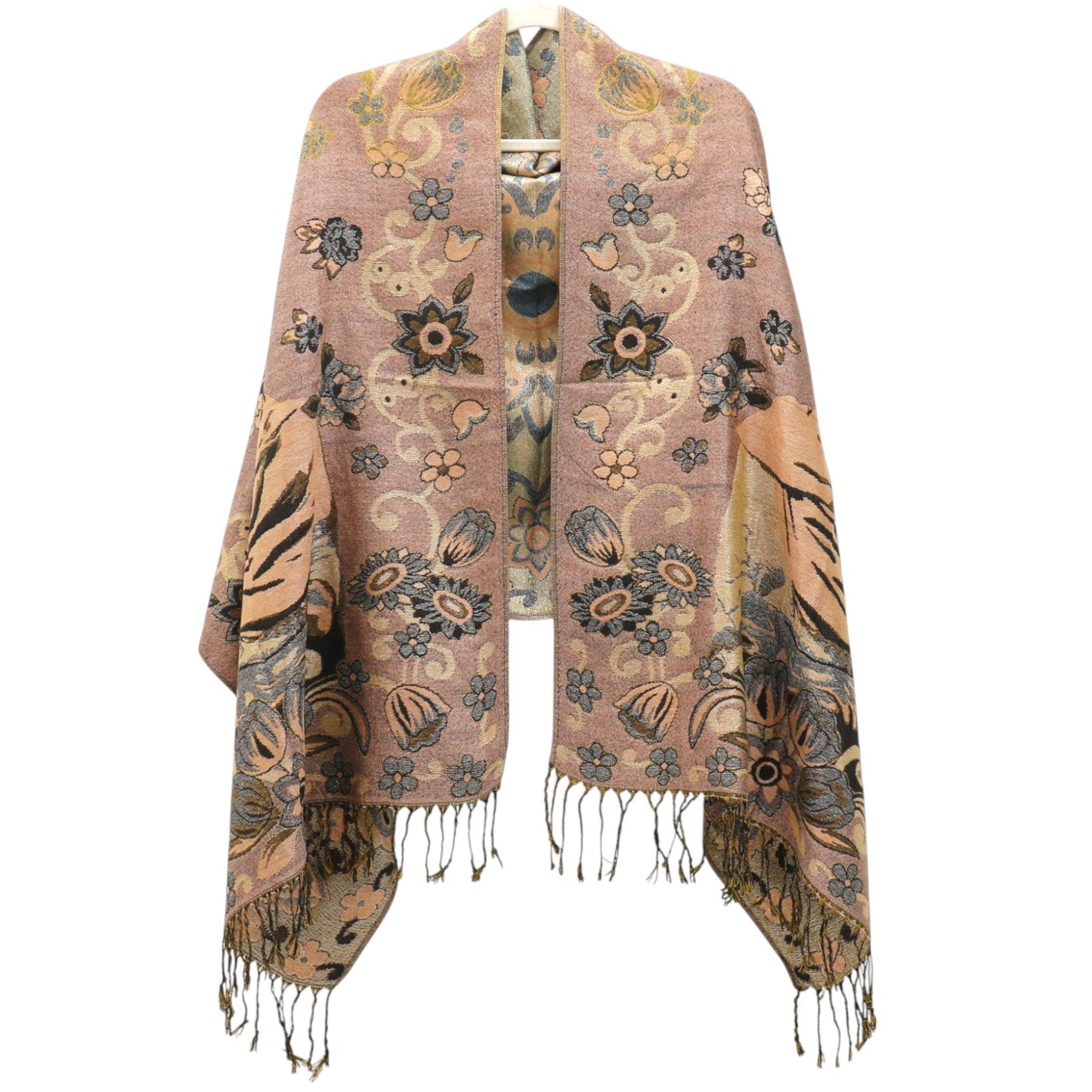 Metallic Pashmina Frida Kahlo SCF4814-1. (12pc)