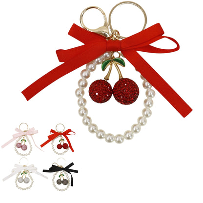 Cherry Rhinestone Ribbon Keychain and Bag Charm JK6416-14 (12)