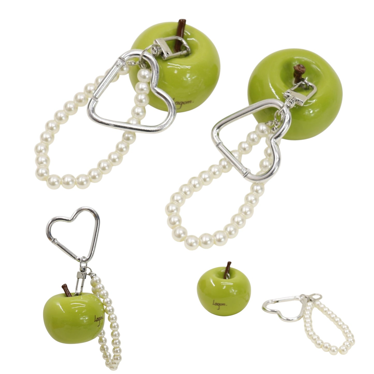 Cute Green Apple With Pearl Keychain and Bag Charm JK6413-1 (12)