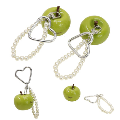 Cute Green Apple With Pearl Keychain and Bag Charm JK6413-1 (12)