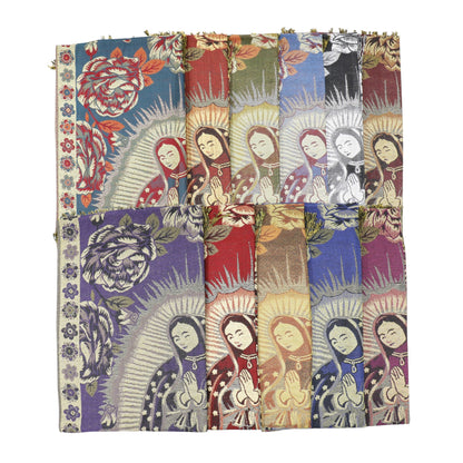 Metallic Pashmina Our Lady of Guadalupe SCF5920-11 (12PC)