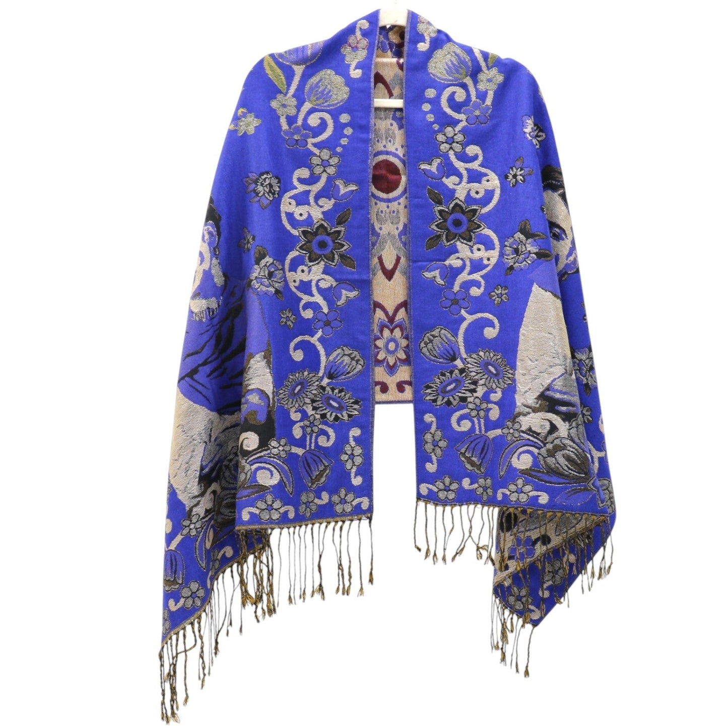 Metallic Pashmina Frida Kahlo SCF4814-1. (12pc)