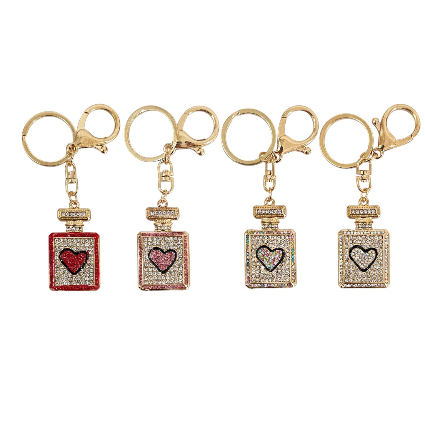 3D Perfume Bottle Heart Keychain KC511-62 (12PC)