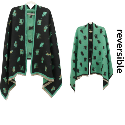 Cashmere Feel Winter Reversible Classic Cat Style  Scarves SCF1230-36(12PC)