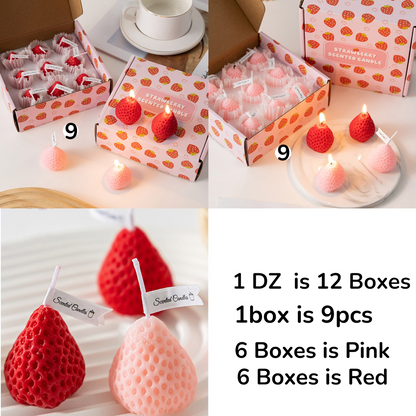 Strawberry Shaped Scented Candle C-26 (12Pack)