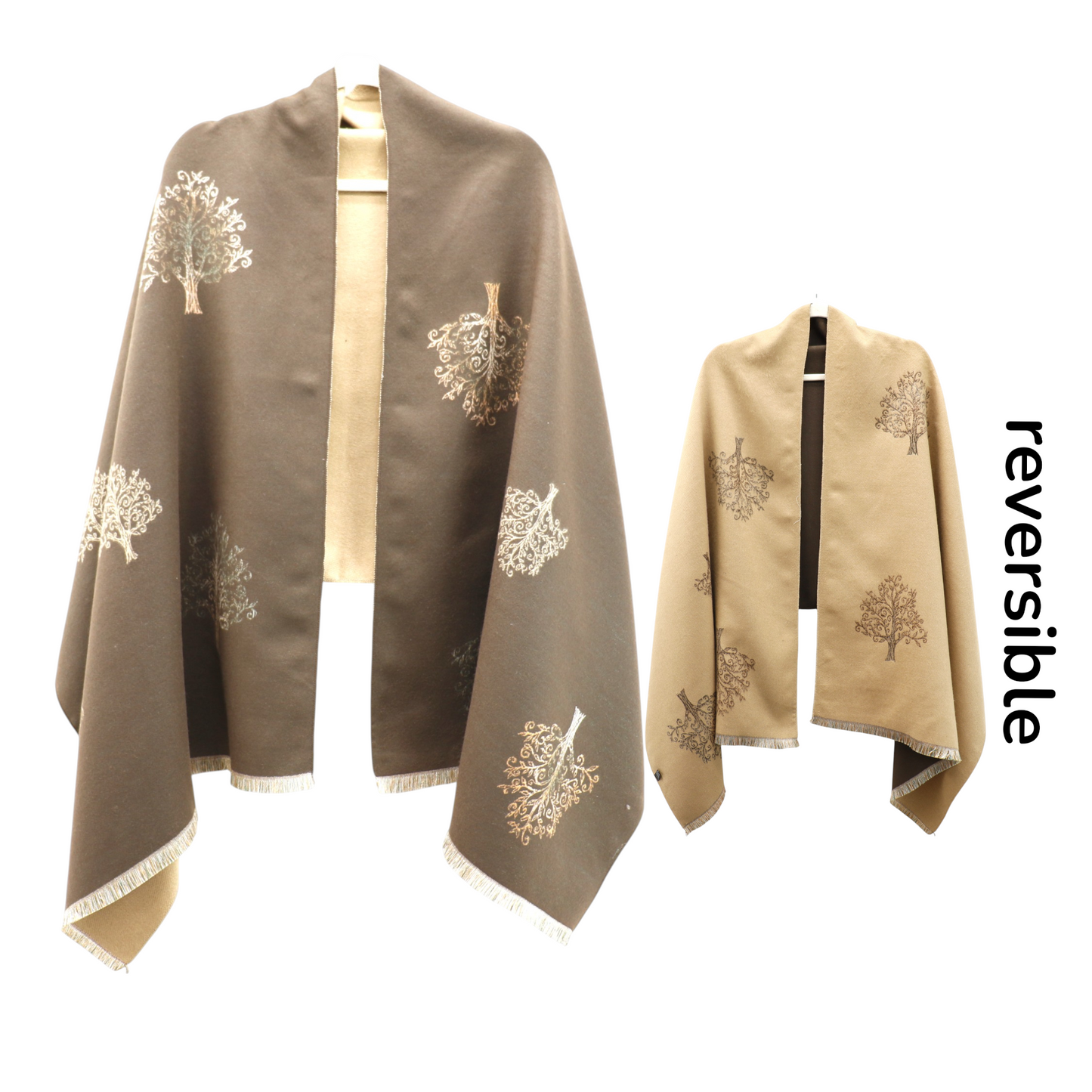 Cashmere Feel Winter Reversible Lucky Tree patten  Scarves SCF1230-34 (12PC)