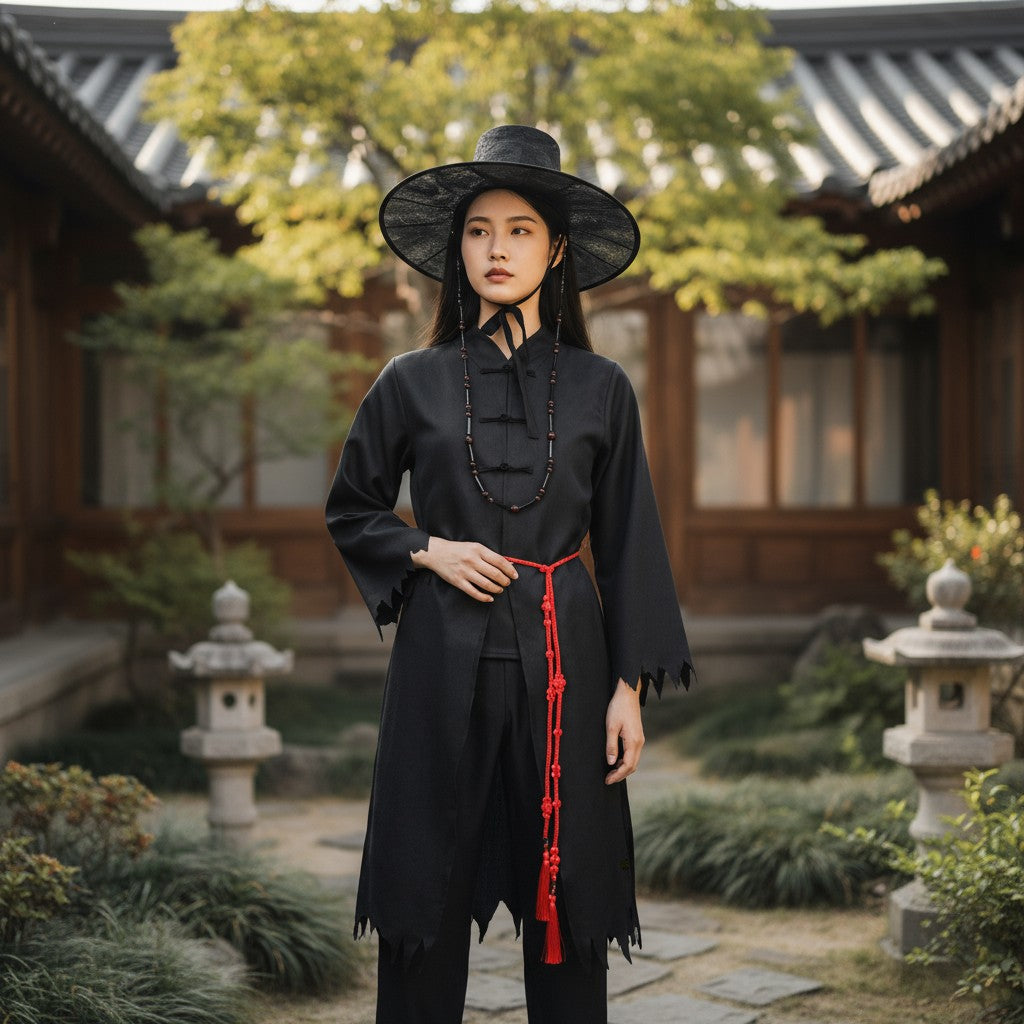 Gat Hat Korean Jeoseung Saja Death reaper Hat and Costume Wear Set SS5731-13 (1PC)