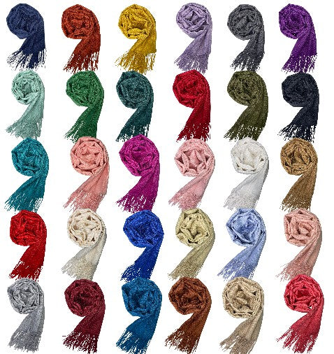 Plain Viscose Scarves VP1211B (12PC)