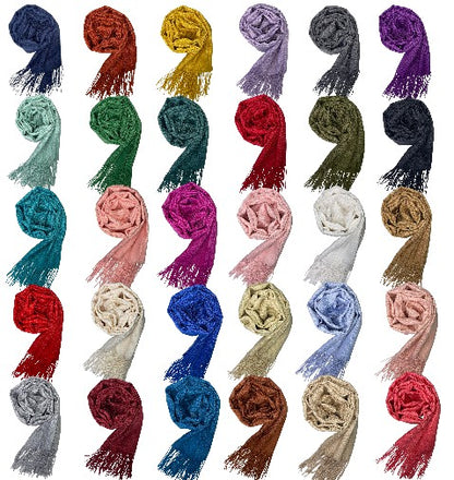 Plain Viscose Scarves VP1211B (12PC)