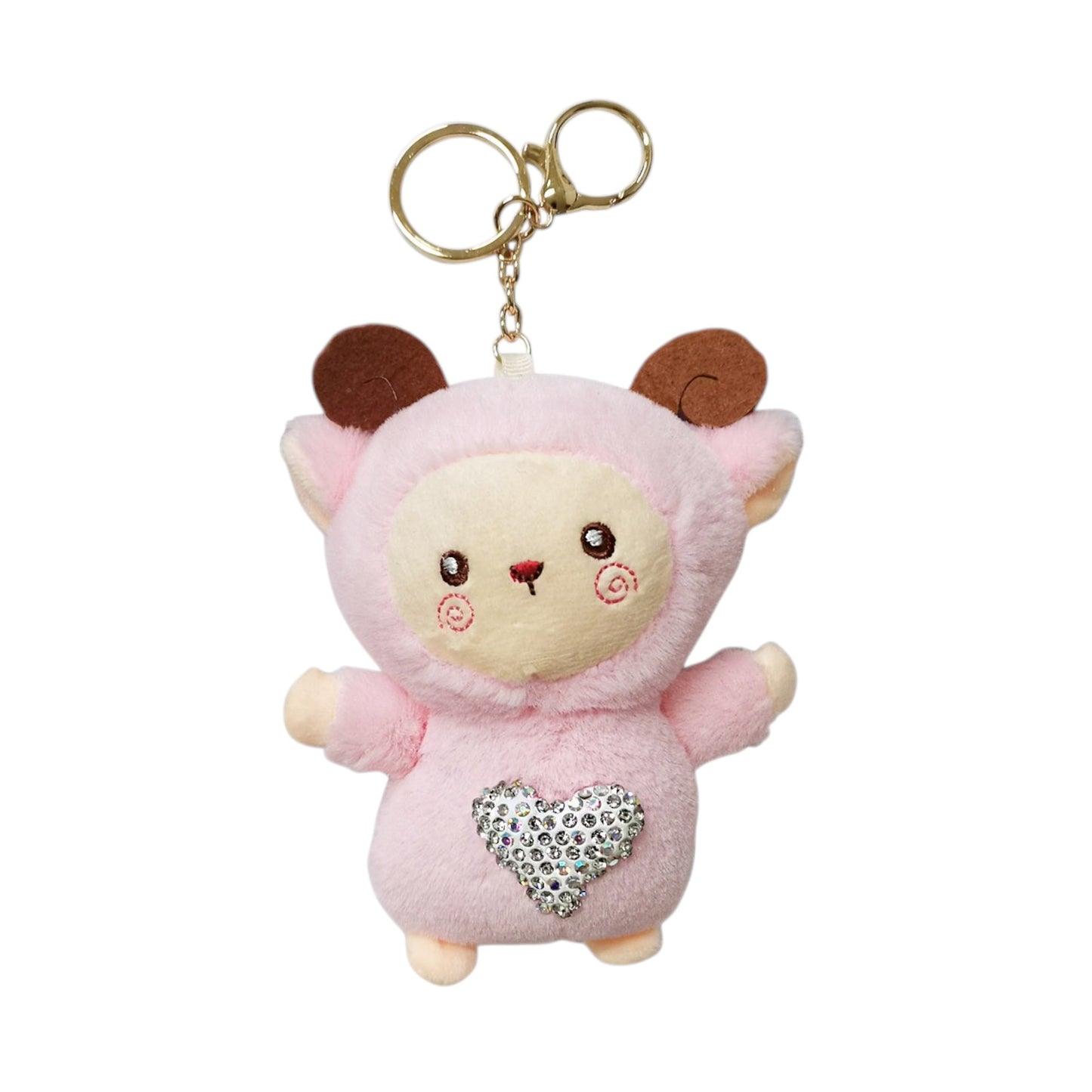 Rhinestone Sheep Plush Key Chain KC3305-18 (12PC)