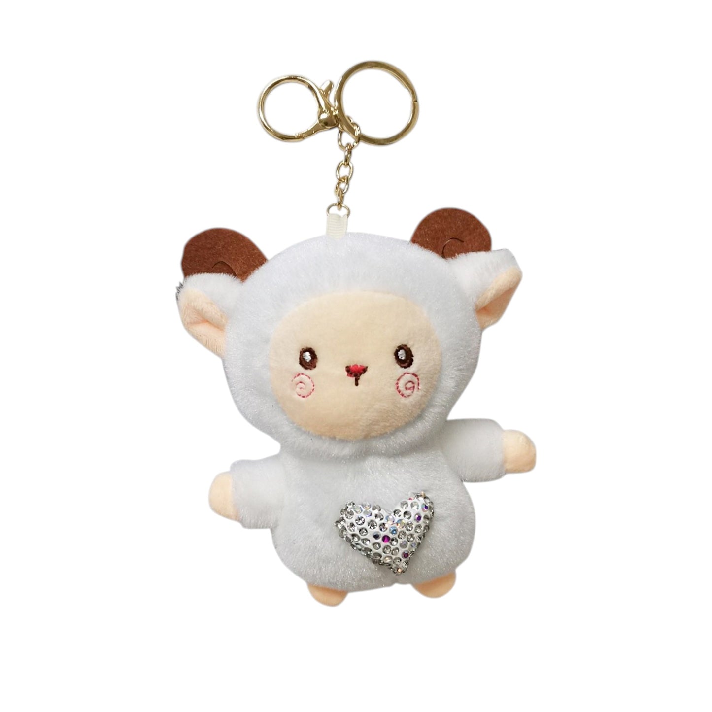 Rhinestone Sheep Plush Key Chain KC3305-18 (12PC)