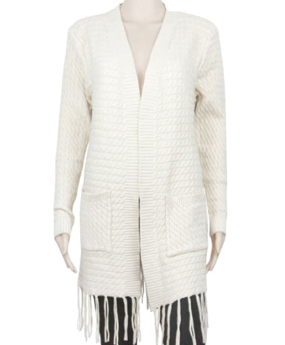 KNITTED POCKET FRINGED CARDIGAN 3370 (8PC)