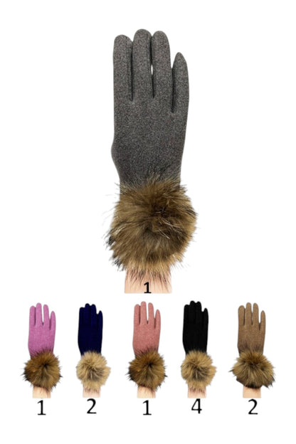 Women's Pom Pom Gloves GL149 (12PAIR)