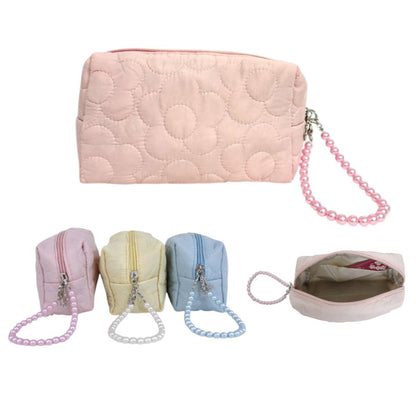 Solid Color Quilted Fabric Makeup Pouch JB5526-5 (12PC)