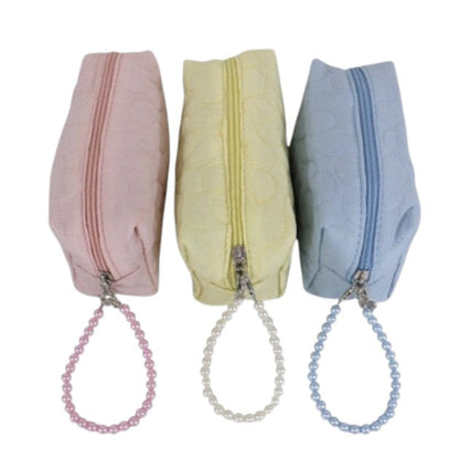Solid Color Quilted Fabric Makeup Pouch JB5526-5 (12PC)