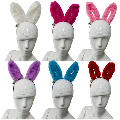 Led Big Bunny Ear Light up Fur Headband JH5828-5 (12PC)