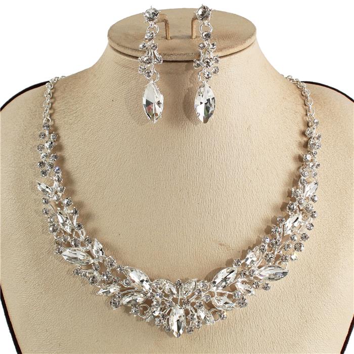 Crystal Necklace Earring Set FJN366 (1PC)