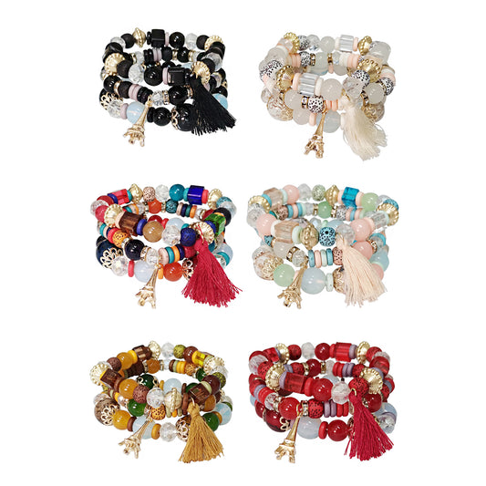 Eiffel Tower Charm Ball Bracelet BR2521-45. (12PC)