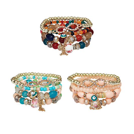 Evil Eye N Infinity Charm Ball Bracelet BR2521-66. (12PC)