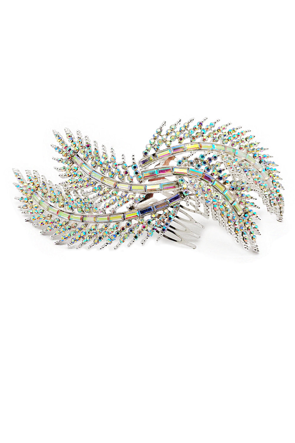 Rhinestone Feather Tiara Hair Comb CO111-61 (1pc)