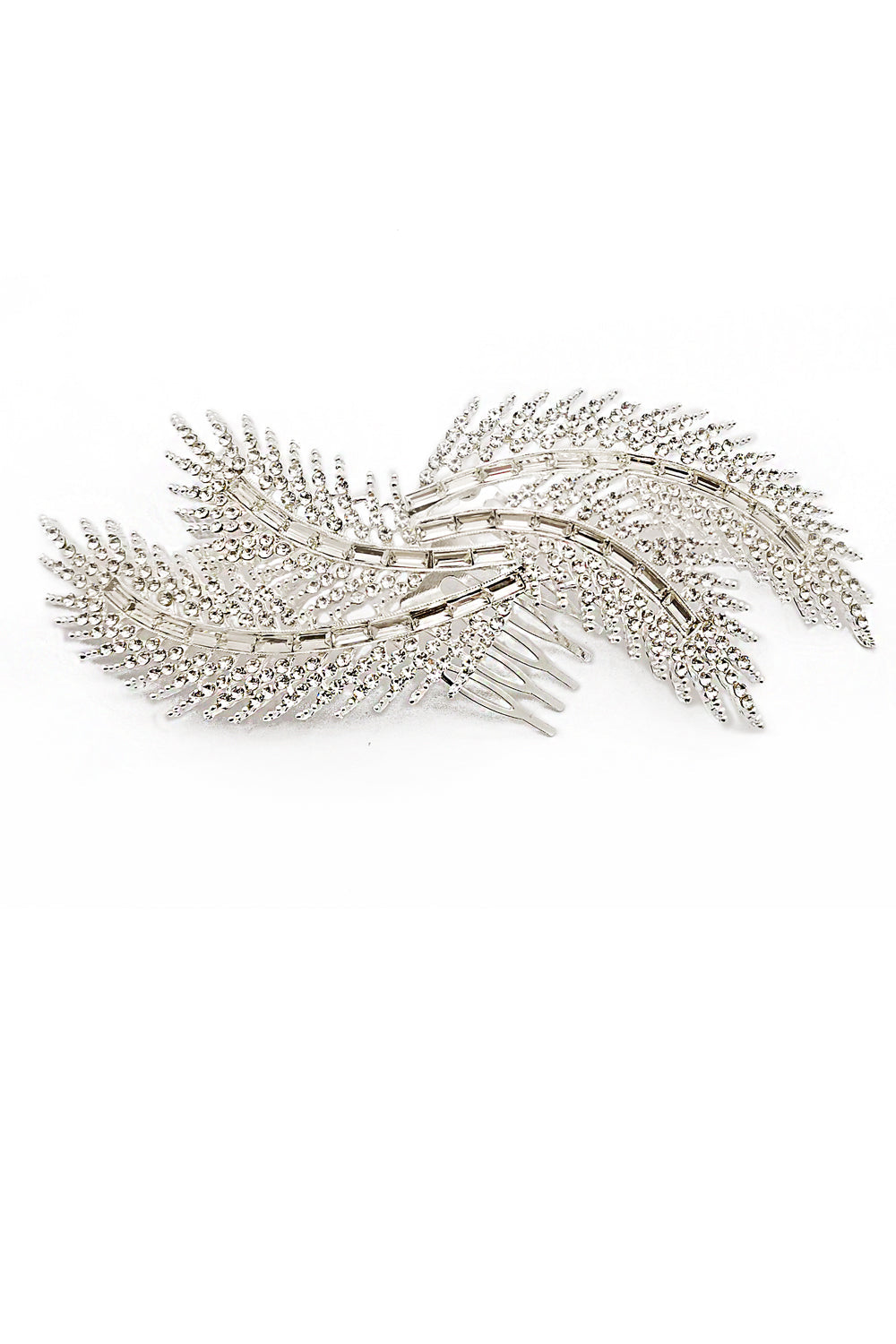 Rhinestone Feather Tiara Hair Comb CO111-61 (1pc)