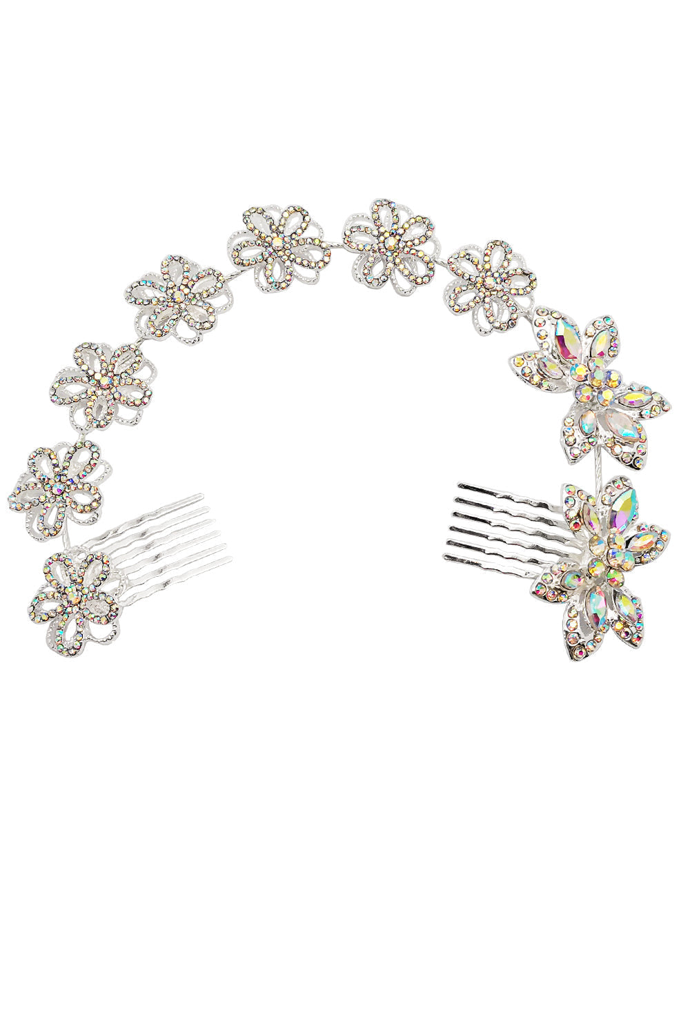 Crystal Flower Decor Tiara Hair Comb CO111-64 (1pc)