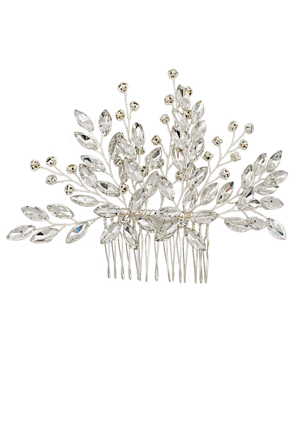 Crystal Leaf Decor Tiara Hair Comb CO111-74 (1pc)