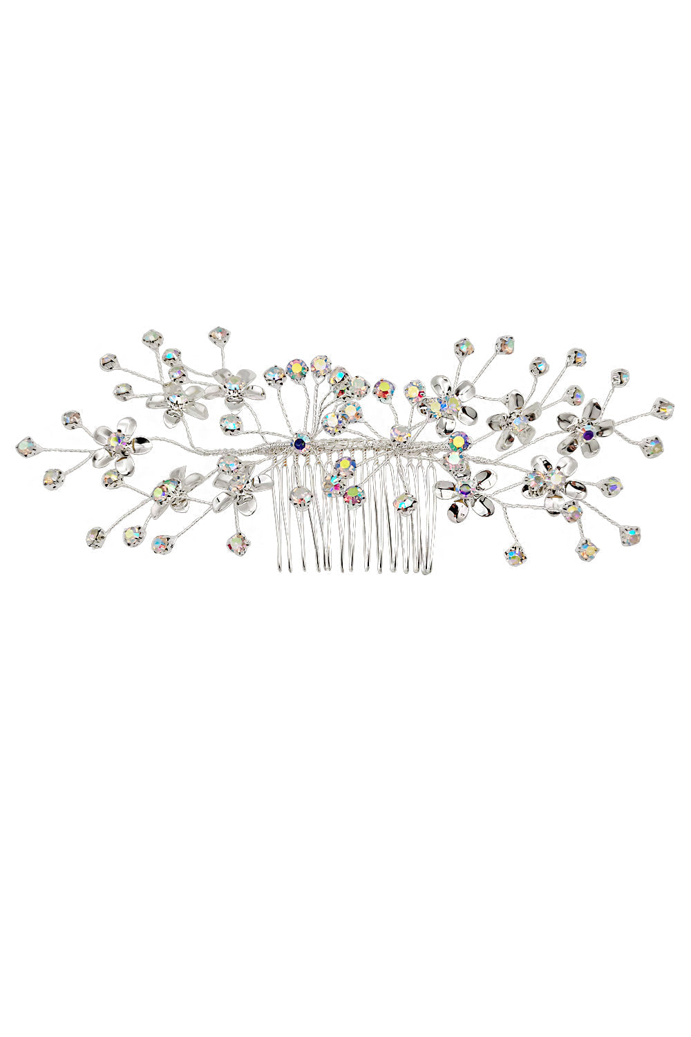 Crystal Flower Decor Tiara Hair Comb CO1113-55 (1pc)