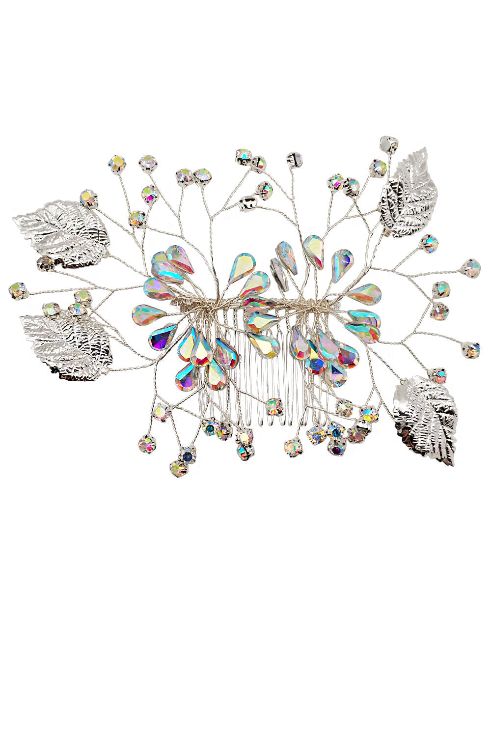 Crystal Leaf Decor Tiara Hair Comb CO1113-60 (1pc)