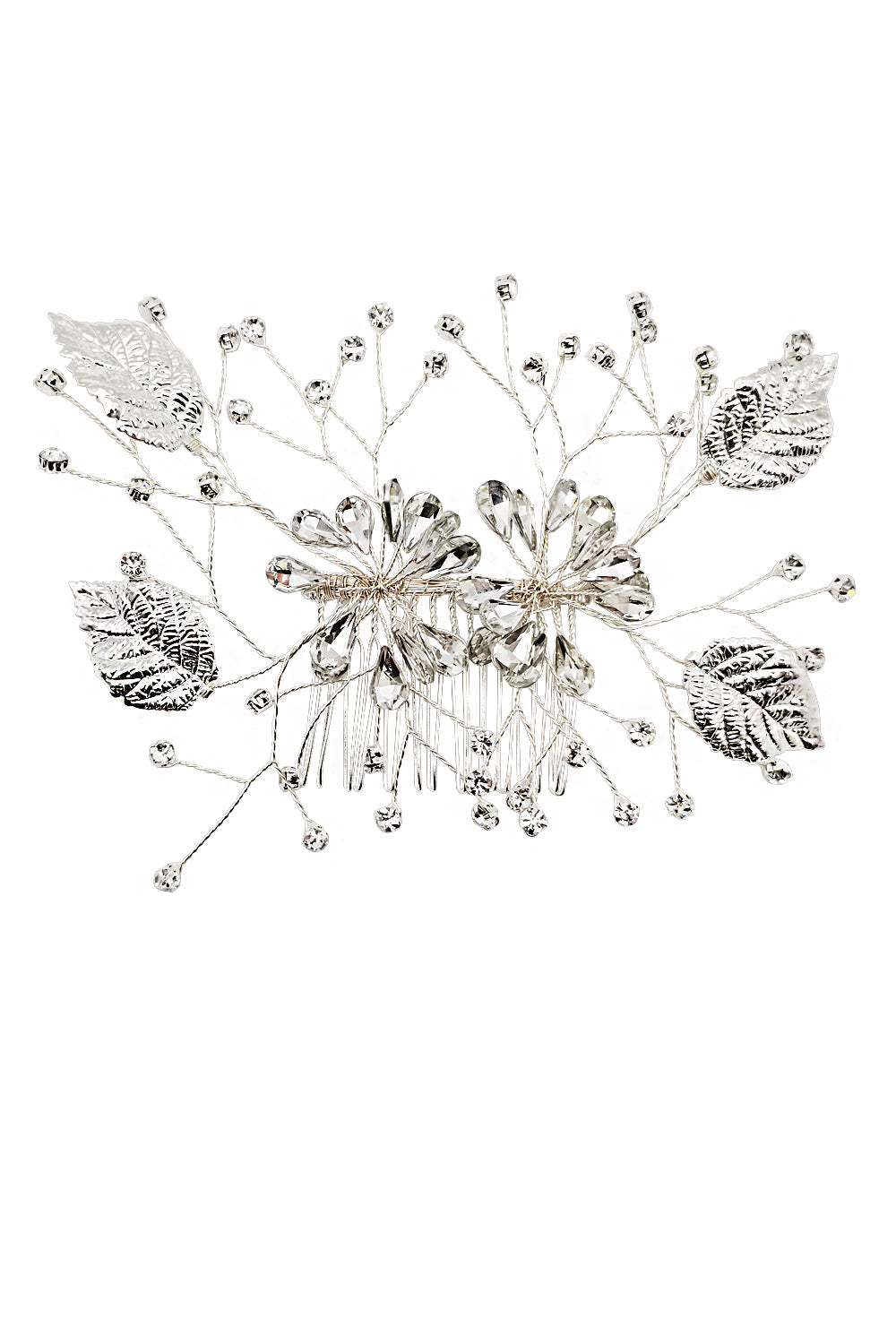 Crystal Leaf Decor Tiara Hair Comb CO1113-60 (1pc)