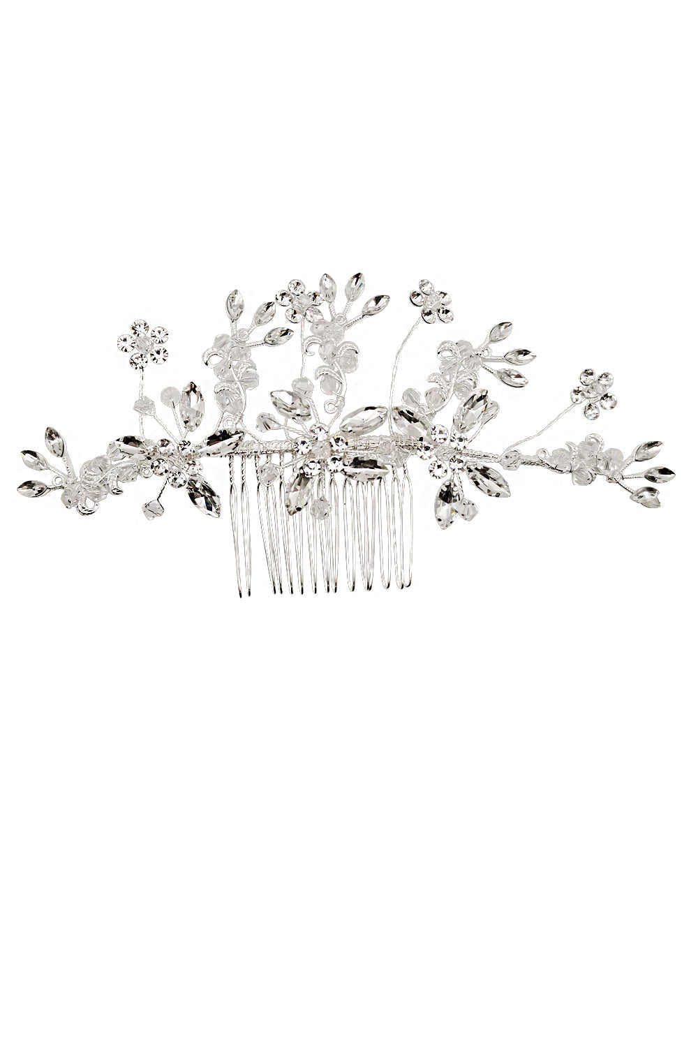 Crystal Flower Decor Tiara Hair Comb CO1113-61 (1pc)