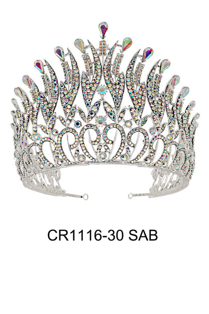 Crystal Tiara Crown CR1116-30 (1pc)