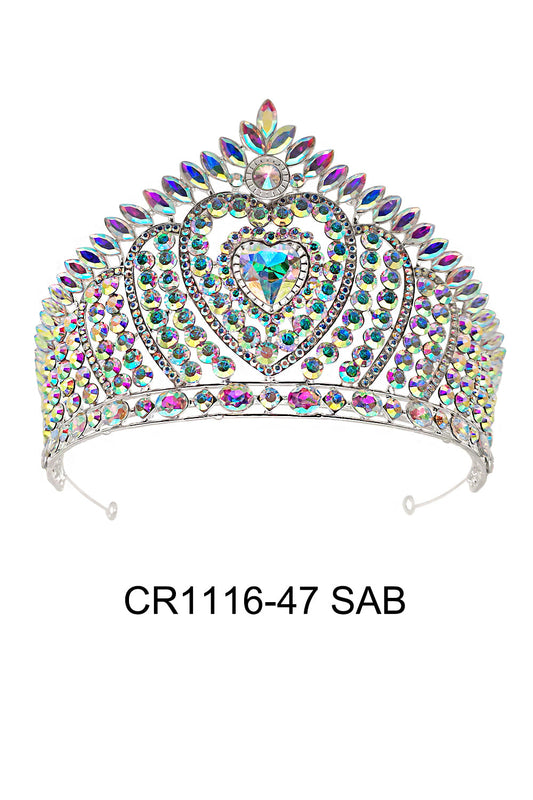 Crystal Tiara Crown CR1116-47 (2PC)