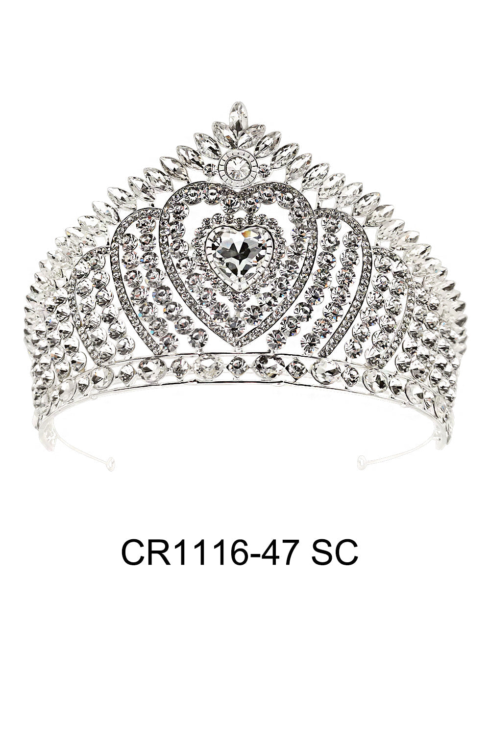 Crystal Tiara Crown CR1116-47 (2PC)