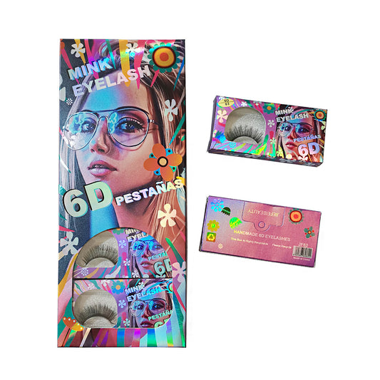 6d Mink Fake Eyelashes EL824-20 (10PC)